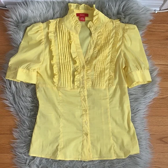 Puff Sleeve Ruffle Blouse - Picture 1 of 3